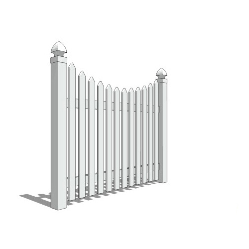 CAD Drawings BIM Models CertainTeed Fence, Rail and Deck Systems Cape Cod Concave Vinyl Fencing
